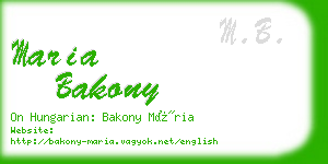 maria bakony business card